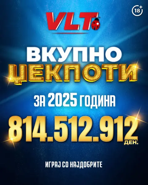 ЕКСПЛОЗИЈА НА СРЕЌА ВО 2025: ВИДЕОЛОТАРИЈА ИСПЛАТИ ПОВЕЌЕ ОД 13 МИЛИОНИ ЕВРА!